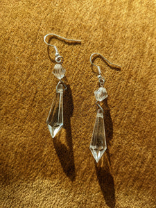 Clear drop earrings