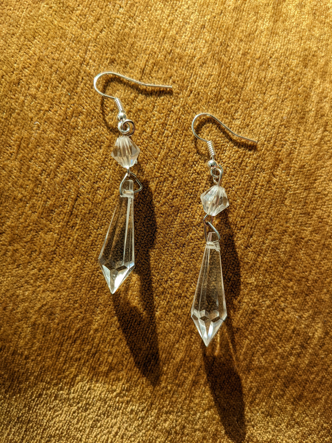 Clear drop earrings