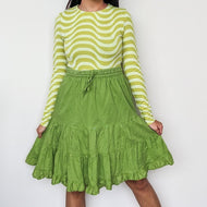 Lime green tiered skirt