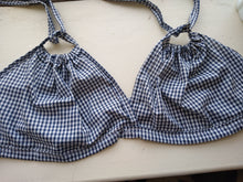 Load image into Gallery viewer, handmade blue and white gingham halter top
