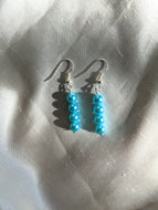 Turquoise faux pearl dangles