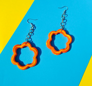 Orange and yellow daisy earrings
