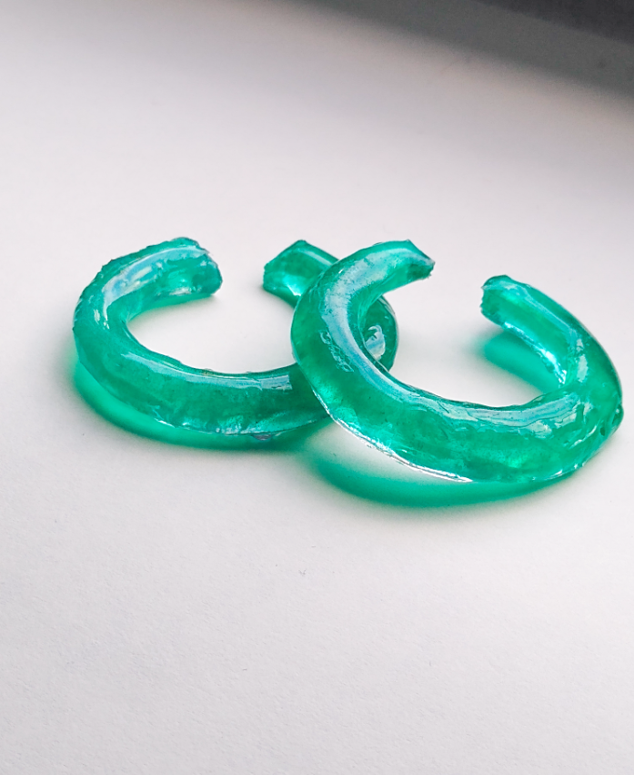 Emerald green jelly hoops
