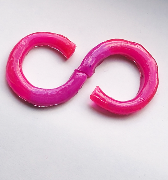Two tone colorblock jelly hoops in pink
